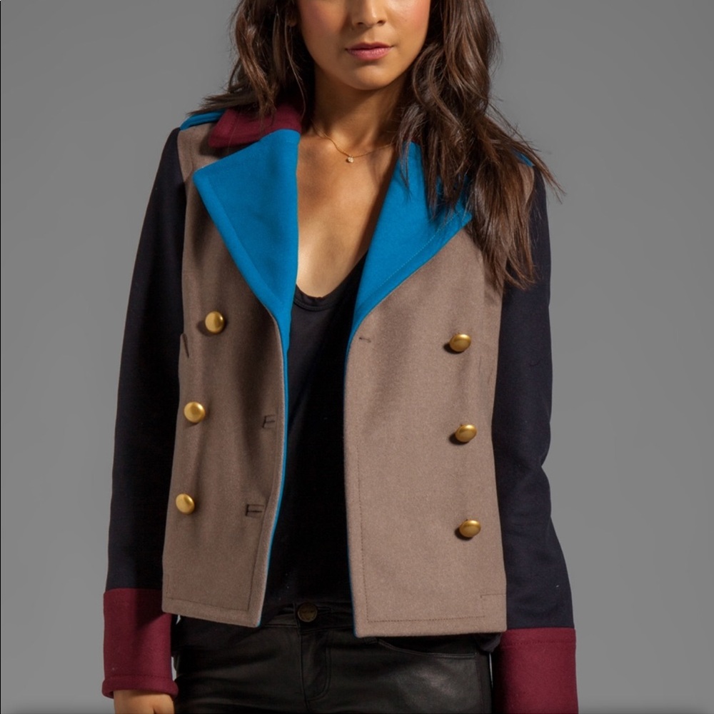 NICOLETTE COLORBLOCKED WOOL JACKET